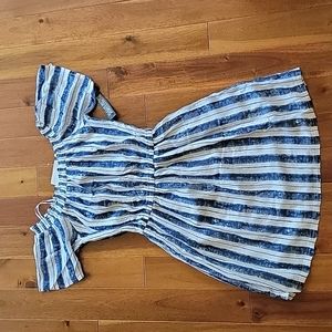 NY & Company Blue/White Dress - Size S